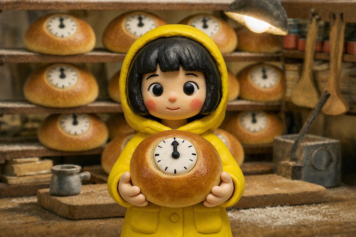 Warm, and heavier than bread should be. The clock on its crust is ticking.