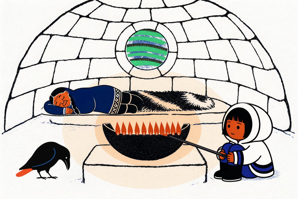 The wick catches: a low, even row of small flames, and the room is light again.