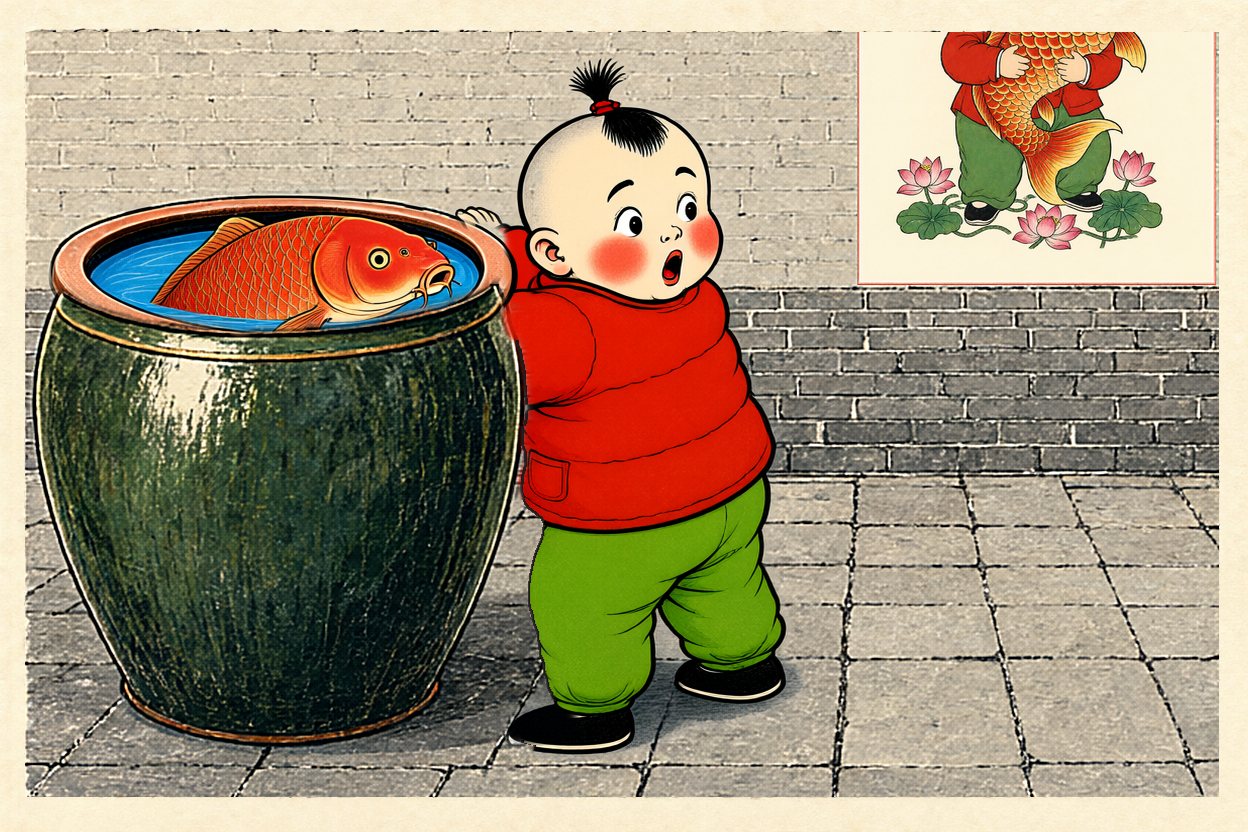 Bao grips the vat and looks back at her in alarm.