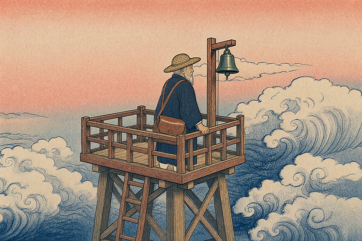 He has been waiting a long time. Nothing comes.