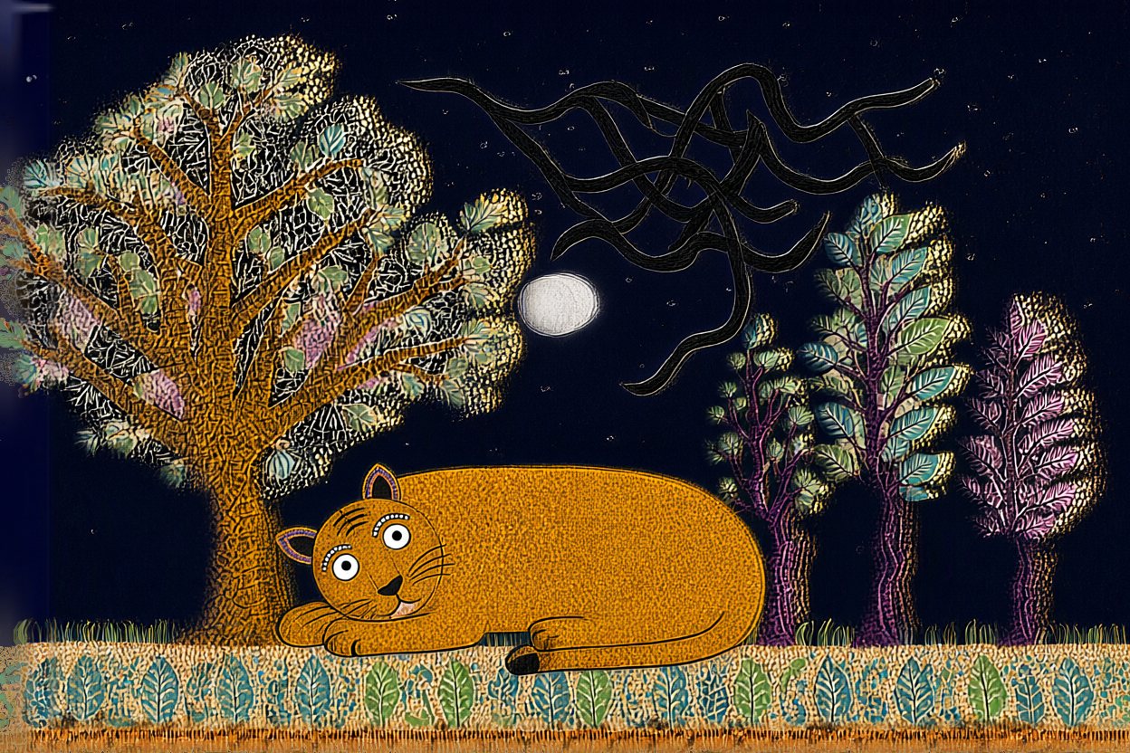 He wakes up plain orange.
