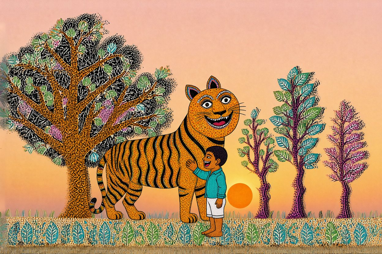 By sunrise the tiger is a tiger again.