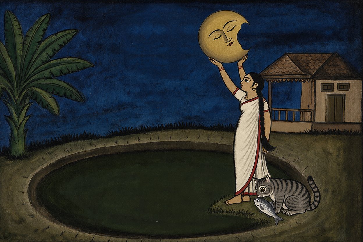 Tumpa lifts the moon back up, bite and all.