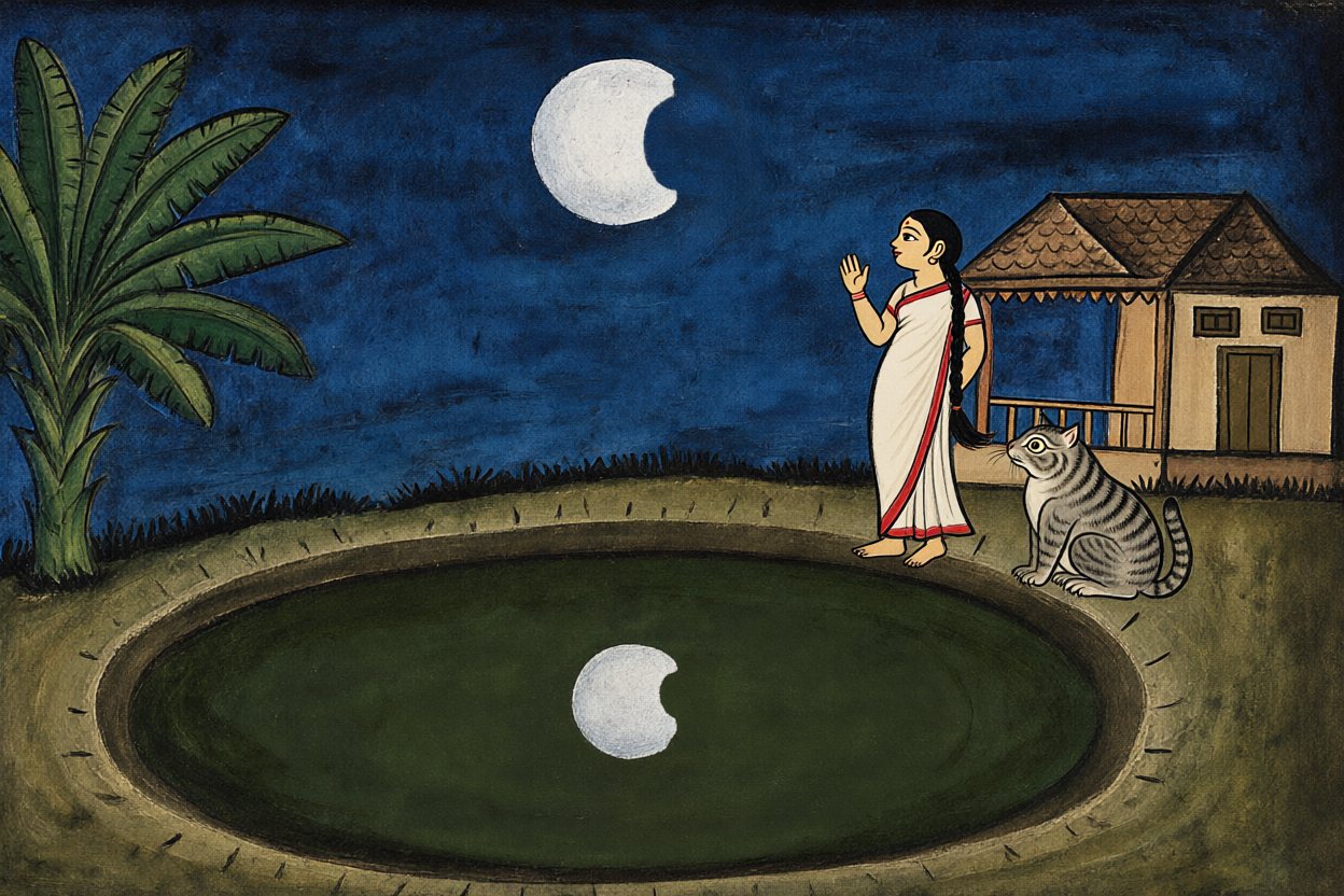 And there it is again, in the sky and in the pond.