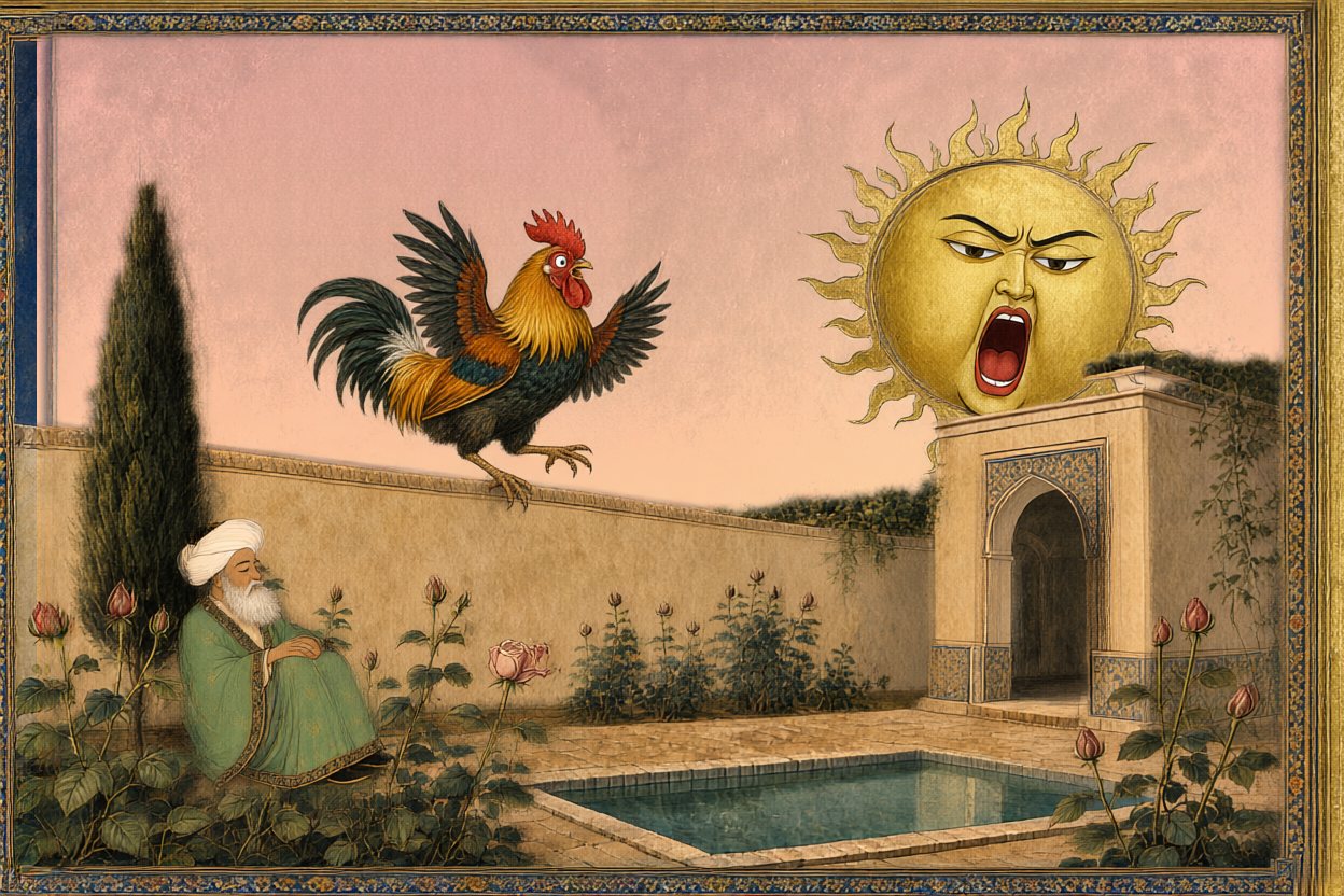 GOOD MORNING! Now the rooster knows how it feels.