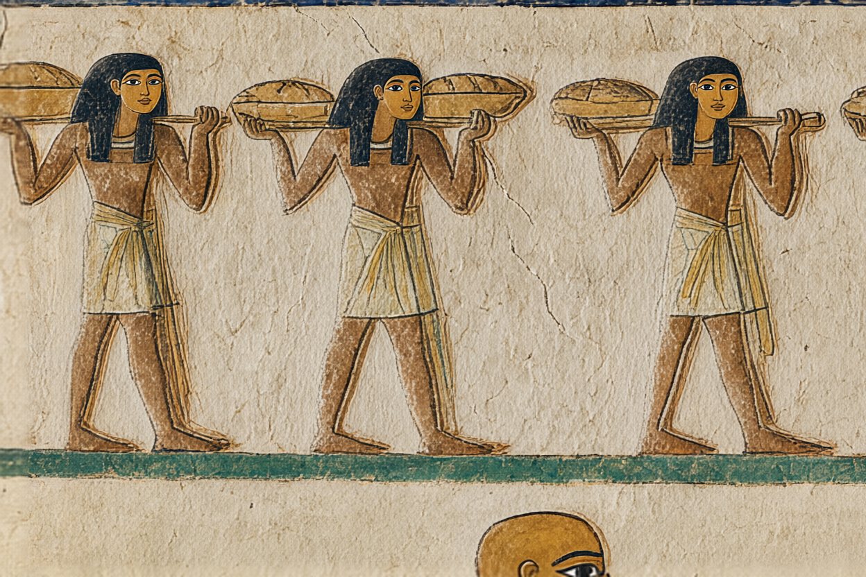 But curiosity is catching. The bread-carriers turned too.