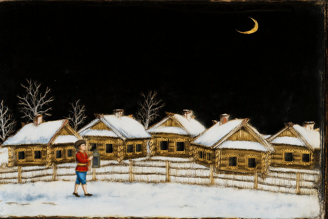 That winter, the village ran out of lamp oil. Every window was dark, and Vanya's lantern was empty.